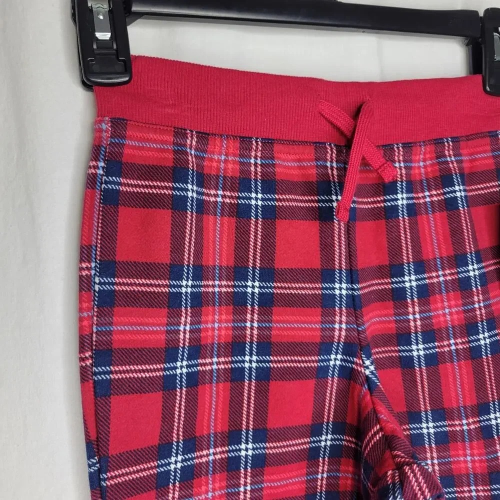 Charter Club Kids Jogger Pants Cardinal Holiday Plaid NWT Boy Girl Size 4-5